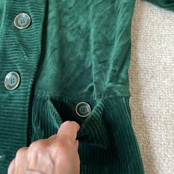 Vintage Holiday Green Jones New York Forest Green Velour Jacket like NEW - Picture 7 of 8